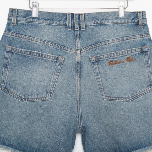Balmain Blue Ripped Cotton Denim Jean Shorts - Mens Size 31 - NWT - Picture 7 of 14